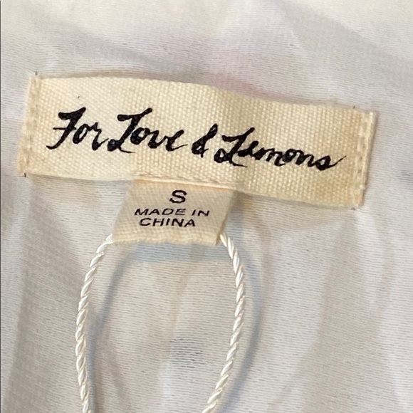 For Love And Lemons White Faux Wrap Floral Mini Dress with Plunge Neckline - Picture 4 of 15